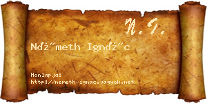 Németh Ignác névjegykártya